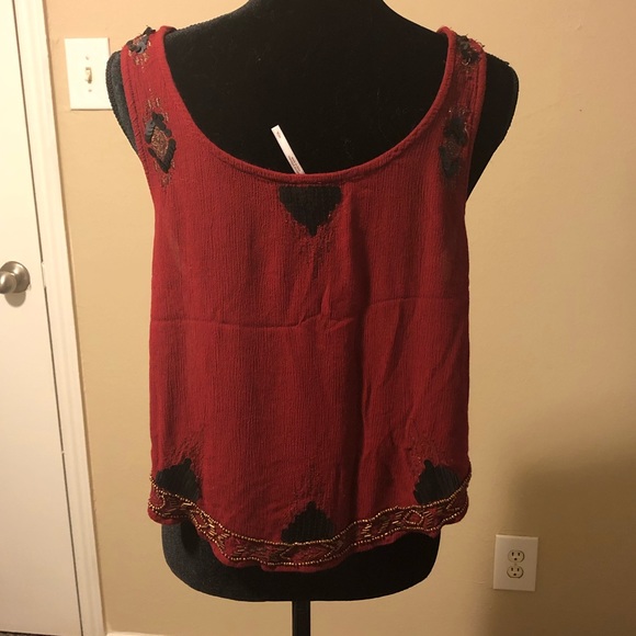 Coachella Chic! S Beaded Free People Tank - Picture 3 of 6